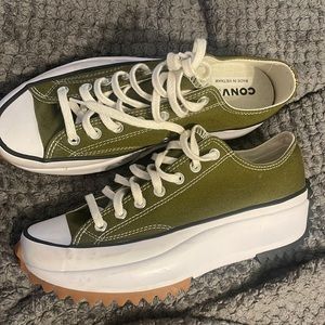 Green Lugged Sole Converse - mens 9/womens 10.5